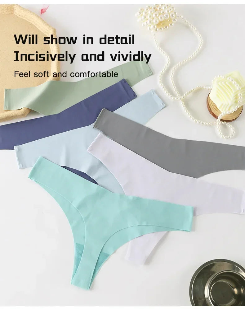 INTIMO SECRETS Ice Silk Thong – Sexy G-String, Low Waist, Seamless Comfort