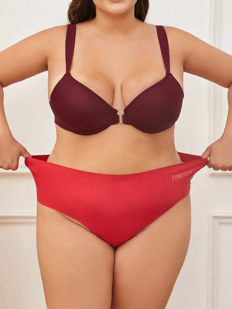 FINETOO 5PCS Women Seamless Plus Size Underwear Sexy High Waist Briefs Female Stretch Comfortable Traceless Lingerie XL-XXXXXL