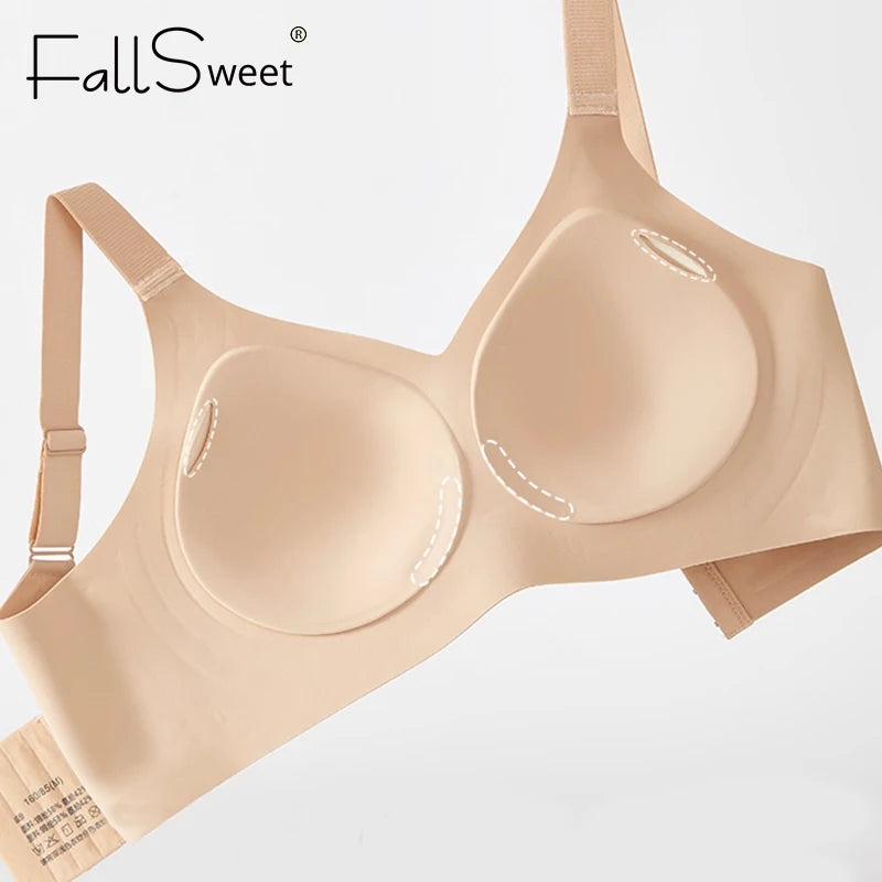 INTIMO SECRETS Plus Size Seamless Push-Up Bra – Wireless Padded Bralette (M-5XL)