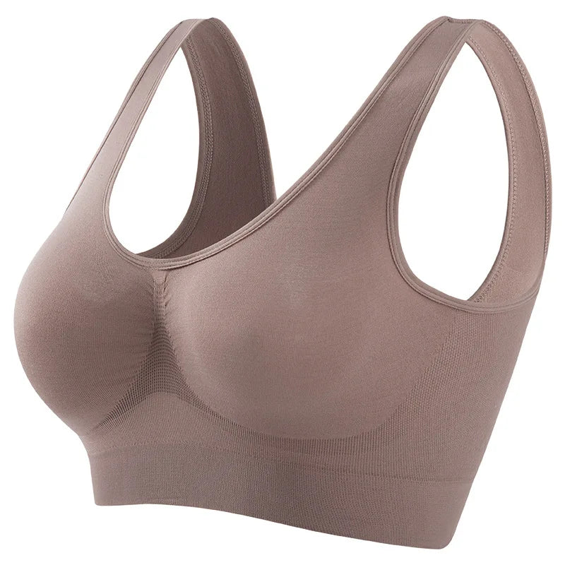 INTIMO SECRETS Women’s Large-Size Seamless Sports Bra – Removable Pad Yoga Vest