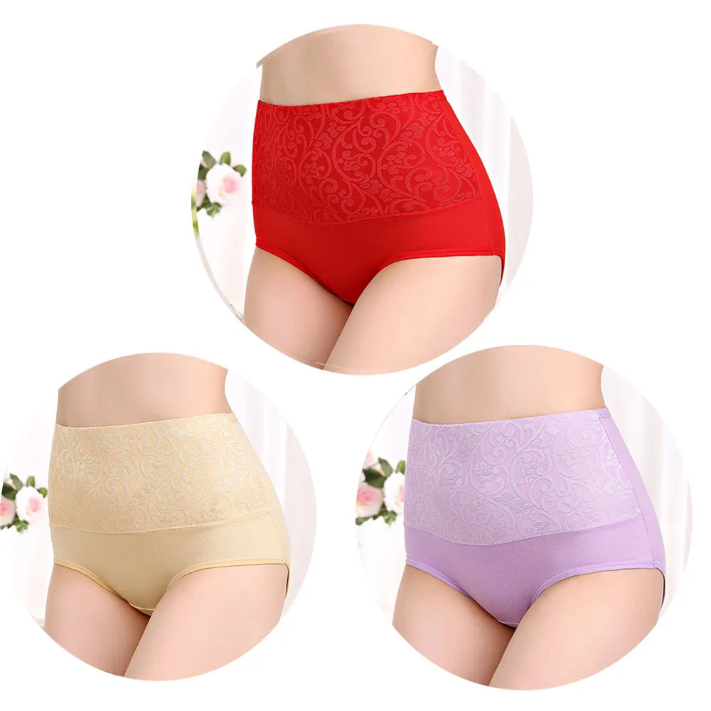 INTIMO SECRETS 3-Pack Women’s High-Waist Cotton Briefs – Breathable & Comfortable