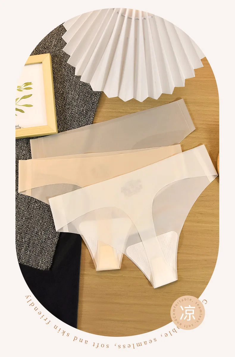 INTIMO SECRETS Transparent Thong – Ultra-Thin Seamless Low-Rise G-String for Women