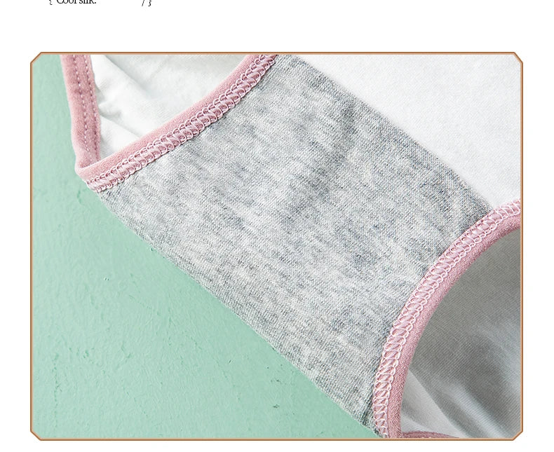 Plus Size 4Pcs Cotton Women's Panties High Waist Underwear Print Ladies Briefs Slim Unswepants Breathable Sexy Ladies Lingerie