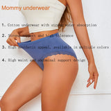 FINETOO 6Pcs Women's Cotton High Waist Panties Underwear Female Large Intimate Lingerie Briefs Woman Underpants Pantys Panties