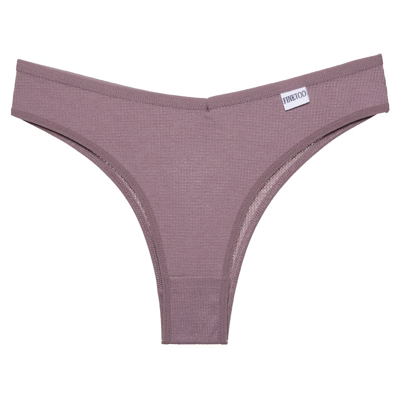 3PCS/Set Brazilian Underwear Women Panties Waffle Cotton Panties FINETOO Female Underwear Briefs Intimates Women Lingerie S-XL