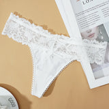 INTIMO SECRETS Lace Thong – Sexy Low-Waist G-String Panties for Women