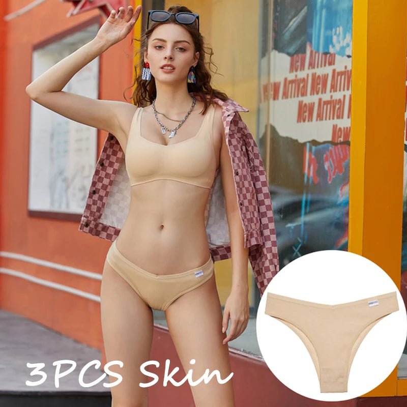 3PCS/Set Brazilian Underwear Women Panties Waffle Cotton Panties FINETOO Female Underwear Briefs Intimates Women Lingerie S-XL