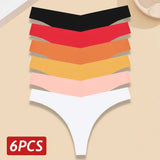 INTIMO SECRETS 6-Pack Women’s Seamless V-Waist Thongs – Ultra-Thin Summer G-String Panties
