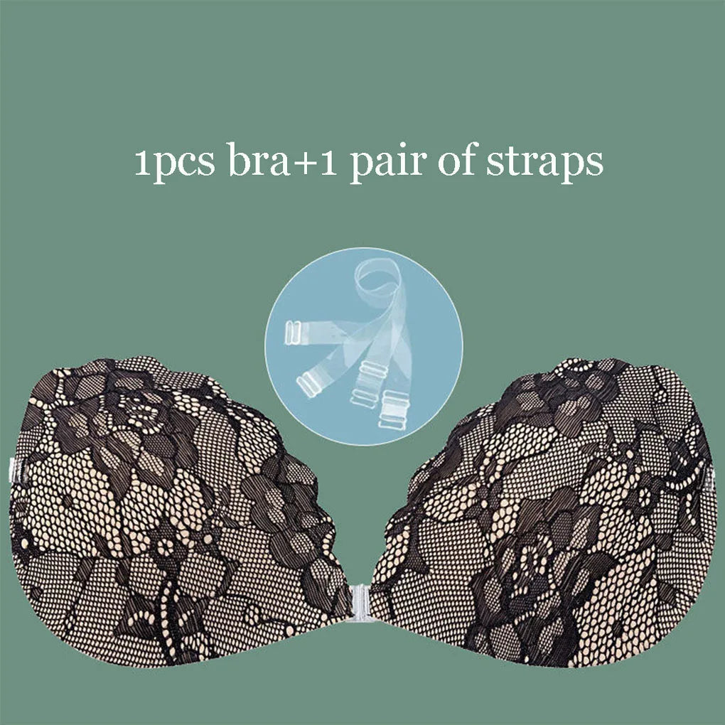 Adhesive Push Up Bra with Invisible Straps for Backless Outfits Silicone Nipple Bra Reusable Strapless Nipple Tape