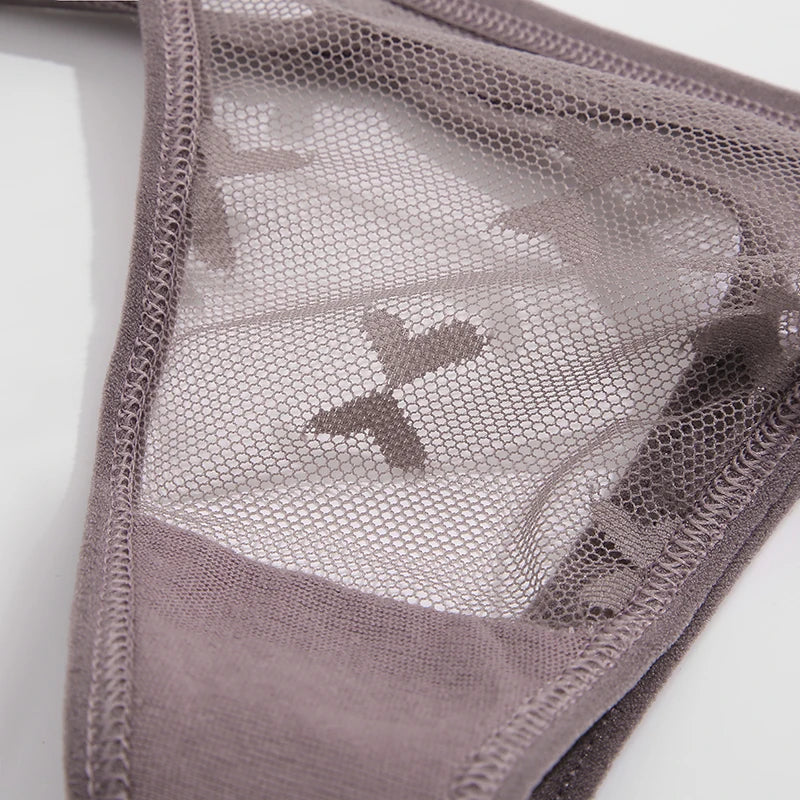 INTIMO SECRETS 2PCS Mesh Thongs – Transparent Seamless G-String Underwear for Women S-XL