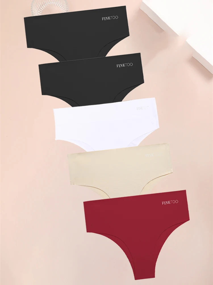 FINETOO 5PCS Women Seamless Plus Size Underwear Sexy High Waist Briefs Female Stretch Comfortable Traceless Lingerie XL-XXXXXL
