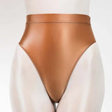 INTIMO SECRETS Shiny High-Waist Ice Silk G-String – Seamless Dance Wear & Sexy Shimmer Thong
