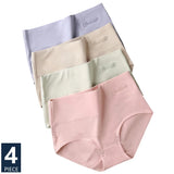 4Pcs High Waist Cotton Panties Women Underwear Body Shaper Soft Ladies Briefs Plus Size Sexy Panty Female Breathable Lingerie