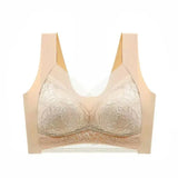 INTIMO SECRETS 4-Piece Lace Push-Up Bra Set – Ice Silk Deep V Bralette, Plus Size L-5XL