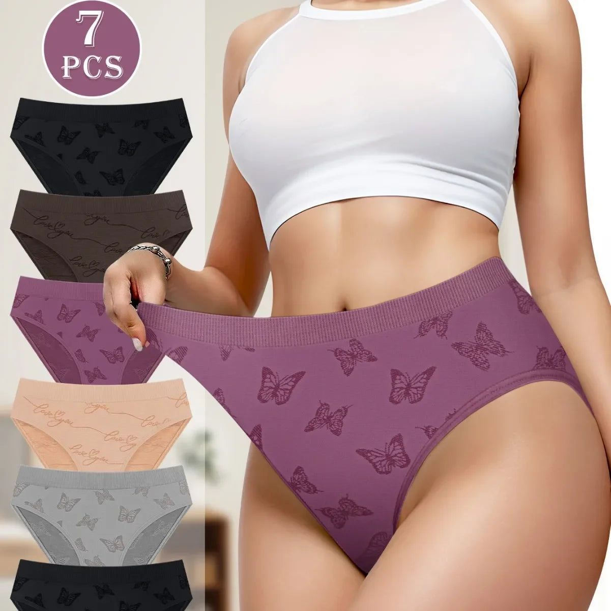 INTIMO SECRETS Women’s Butterfly-Shaped Soft Triangle Panties – Plus Size