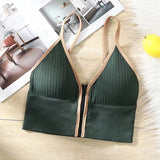 INTIMO SECRETS Seamless Zipper Bra – Wireless Padded Fitness Bralette