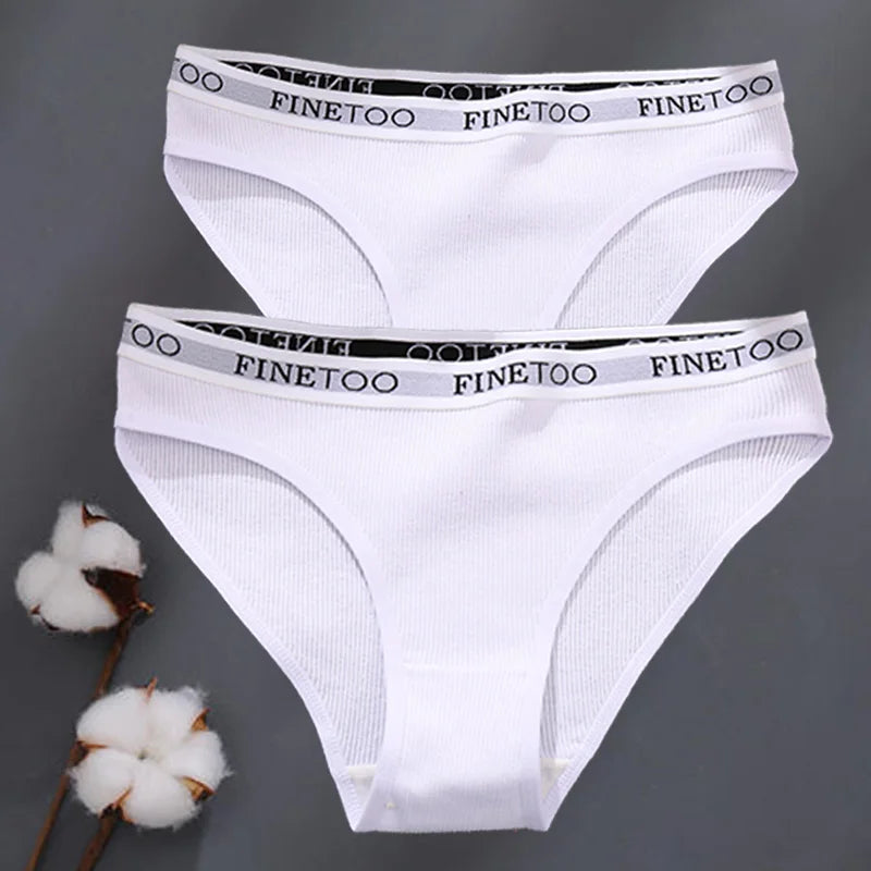 2Pcs/Set M-XXL Cotton Panties for Women Letter Belt Briefs Sexy Low Rise Underwear Ladies Panty Girl Big Size Intimates Lingerie