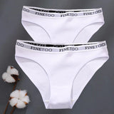 2Pcs/Set M-XXL Cotton Panties for Women Letter Belt Briefs Sexy Low Rise Underwear Ladies Panty Girl Big Size Intimates Lingerie