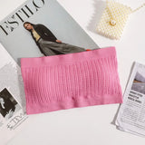 M-XL Seamless Tube Tops Women Strapless Crop Top Female Bandeau Bra Ribbed Sports Underwear Invisible Intimates Summer Bra