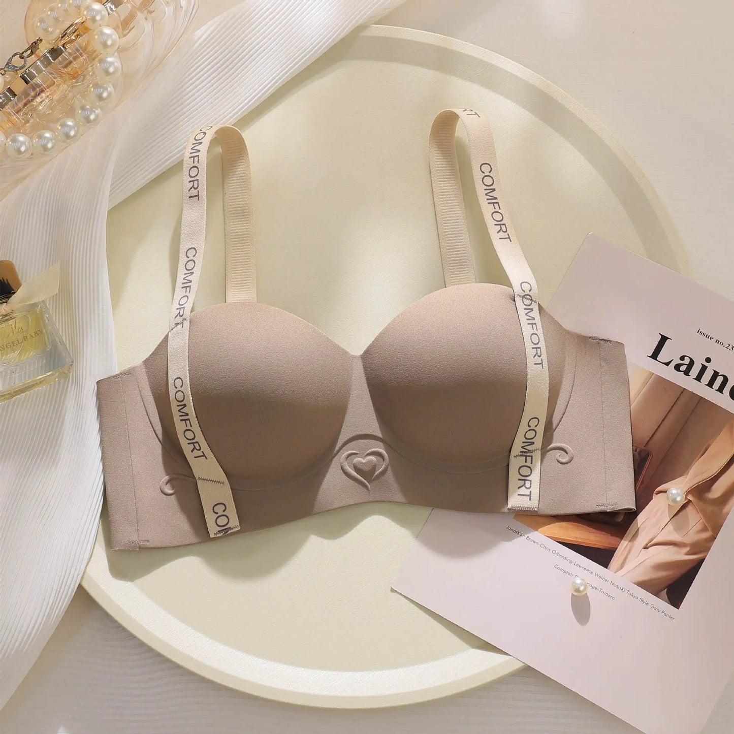 INTIMO SECRETS Women’s Seamless Wire-Free Bra & Brief Set – Scarless Comfort for Small Breasts