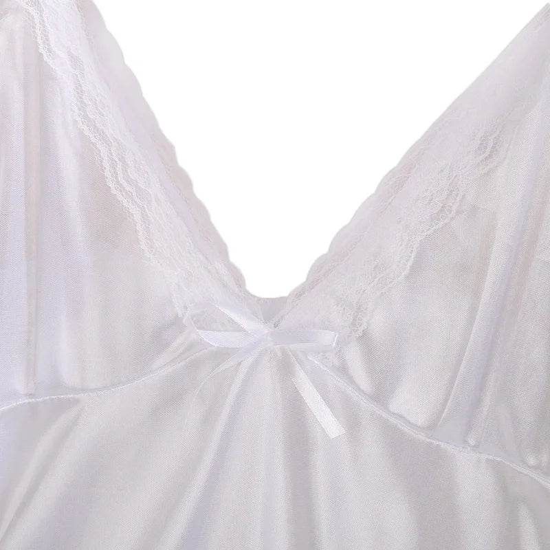 1PC Women's Sexy Sleep Suspenders V-neck Solid Color Comfortable Fashion Nightdress Sleepshirts Underwear Clothing