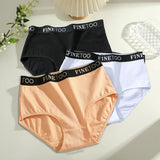 Finetoo 3Pcs Women's Cotton Briefs Women Seamless Plus SizePanties Breathable Underwear Female Low Waist Soft Lingerie S-XXL