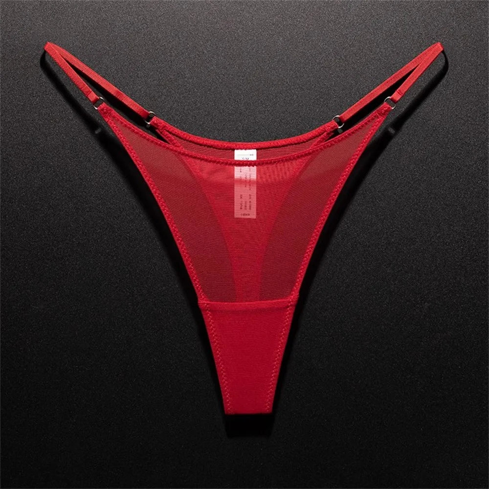 INTIMO SECRETS High Slit Seamless Thong – Ultra-Thin Mesh Sexy Underwear for Women, Plus Size