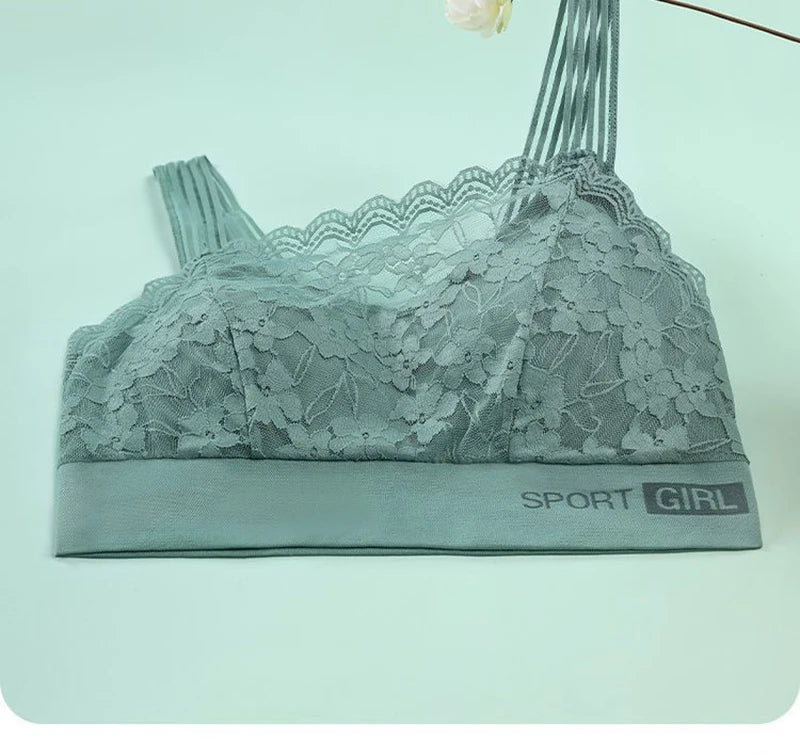 INTIMO SECRETS Women’s Plus-Size Lace Lounge Bra – Quick-Dry, Stretch, Solid Color