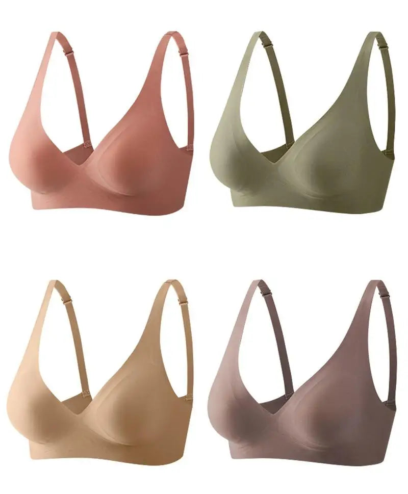 INTIMO SECRETS One-Piece Seamless Wireless Push-Up Bra Deep V Padded Bralette