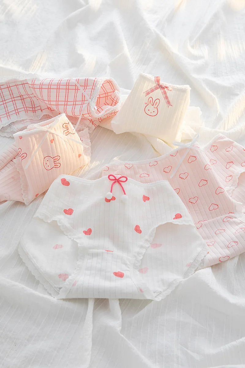 INTIMO SECRETS Women’s Cute Cartoon Fruit Cotton Seamless Panties – Strawberry Print