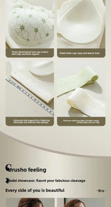 Seamless Lace Backless Bra Vest Fixed Cup Push-Up Side Breast Collection Wireless Vest Style Sleep Bra