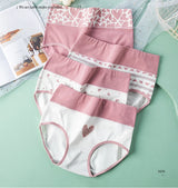 Plus Size 4Pcs Cotton Women's Panties High Waist Underwear Print Ladies Briefs Slim Unswepants Breathable Sexy Ladies Lingerie