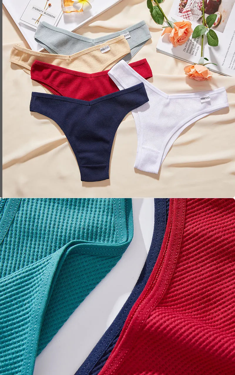 INTIMO SECRETS 5-Pack V-Waist Brazilian Thongs – Women’s Cotton Panties