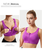 INTIMO SECRETS Women’s Shockproof Sports Bra – Front Zipper Yoga Vest