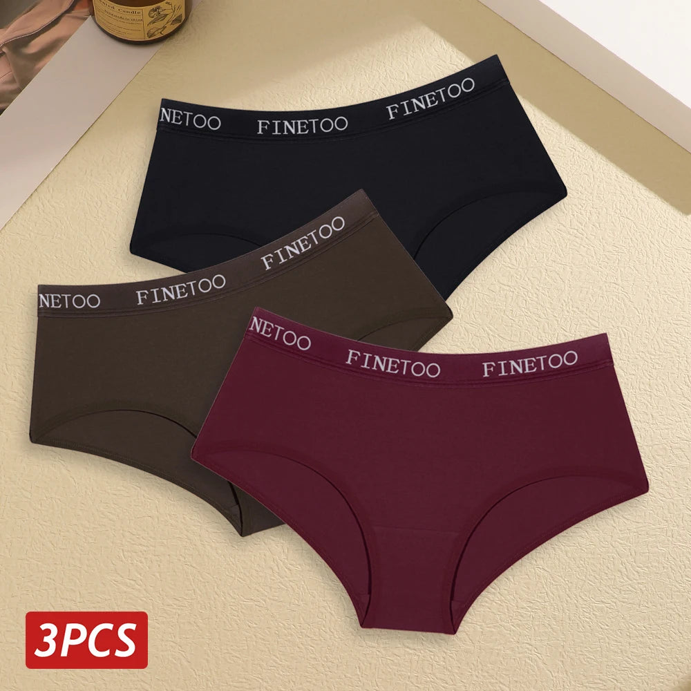 INTIMO SECRETS 3PCS Women’s Cotton Seamless Briefs – Plus Size Low-Waist Panties (S-XXL)