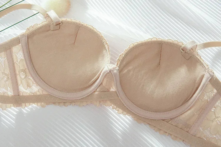 INTIMO SECRETS Thickened A-Cup Bra – Small Bust Support Double Bralette