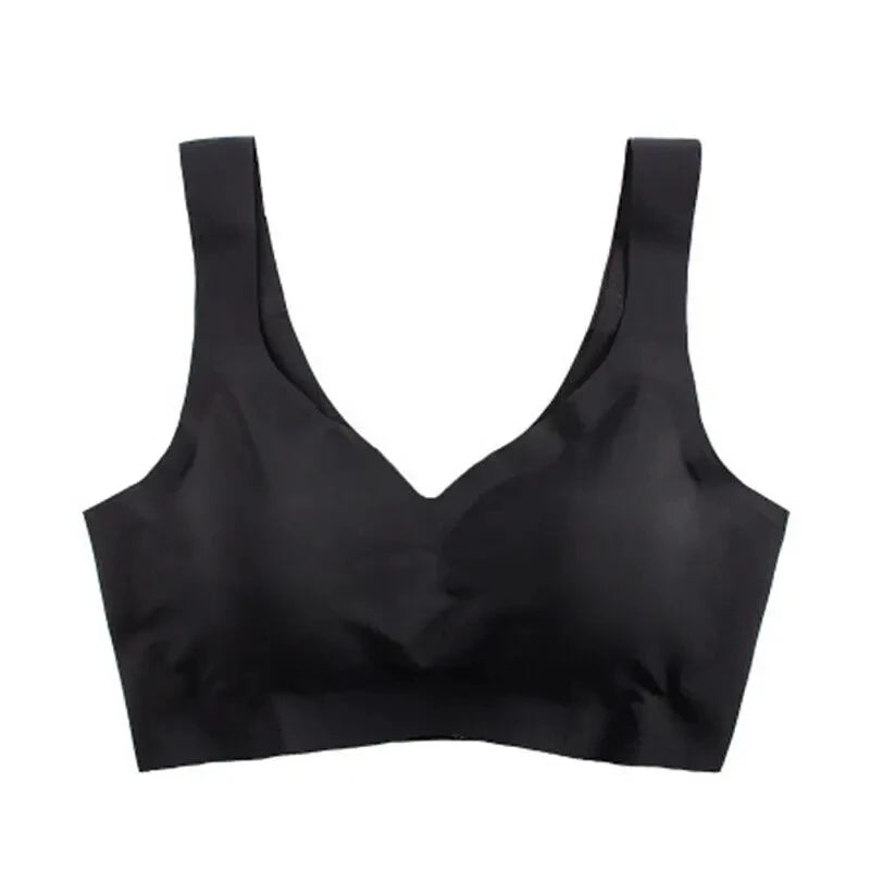 INTIMO SECRETS Detachable Pad Seamless Ice Silk Bra – Wireless, Breathable, Push-Up, Yoga Vest