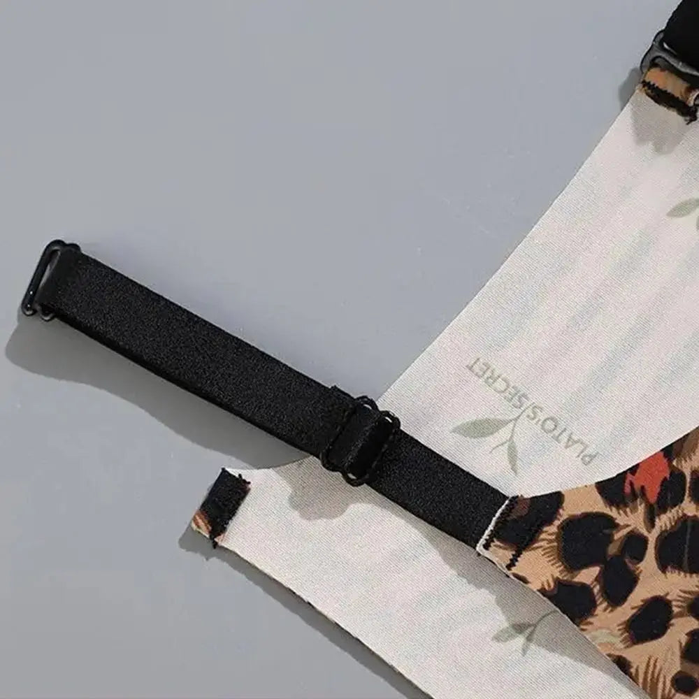 INTIMO SECRETS Leopard Print Wireless Minimizer Bra – Anti-Sag, Large Bust Support