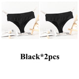 2PCS/Set Seamless G-String Panties Women Thongs Sexy Panty Lingerie Solid Color Female High Waist Thongs Women's Underwear
