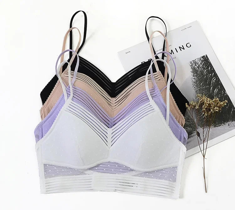 INTIMO SECRETS U-Shaped Backless Lace Bra – Wireless Invisible Lingerie