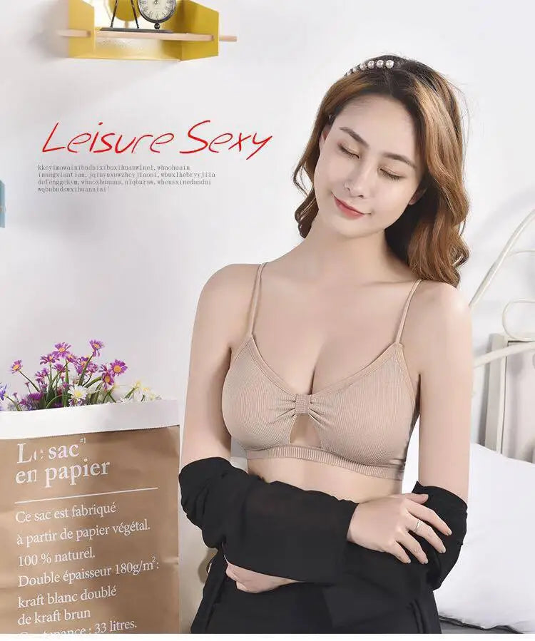 2023 sexy threaded sports yoga bra pure cotton sports bra fitness top bra breathable strap underwear bra pad wrap chest