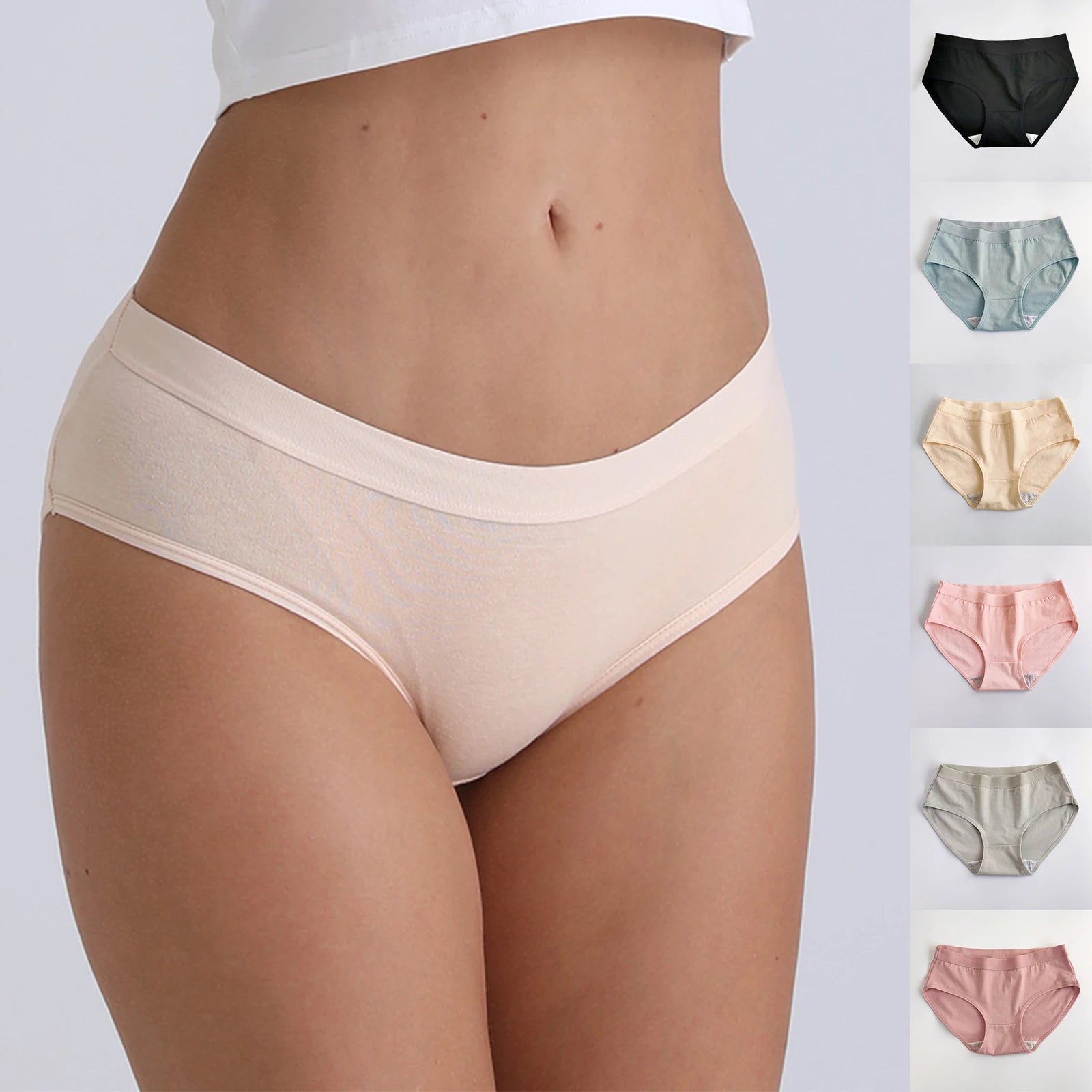 INTIMO SECRETS Women’s Solid Color Cotton Briefs – Breathable & Comfortable