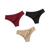 3Pcs/Set Seamless Panties Women Underwear Ice Silk Underpants Low Rise Female Solid Color Ultra-thin Sexy Lingerie