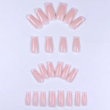 24pcs/set short square fake nails for women cute bride heart white french tips faux ongles y2k press on false nail supplies