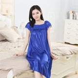 Women's Sexy Sleepwear Plus Size Ice Silk Satin Underwear Night Dress Nightgown Female Lingerie Dress Sexy Nightwear For Ladies