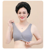 INTIMO SECRETS Women’s Cotton Front-Clasp Vest Bra – Wire-Free Comfort for Middle-Aged Women