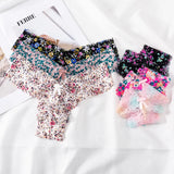 INTIMO SECRETS Women’s Ruffles Seamless T-Back Thong – Sexy G-String Underwear 1PCS