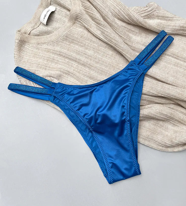 INTIMO SECRETS Rhinestone Thongs – Sexy Low-Waist G-String Underwear for Women S-XL