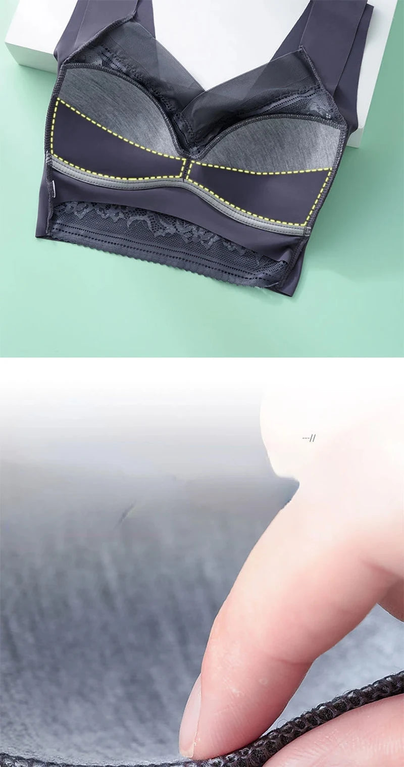 INTIMO SECRETS Wireless Lace Bra – Large Size Summer Bralette for Women