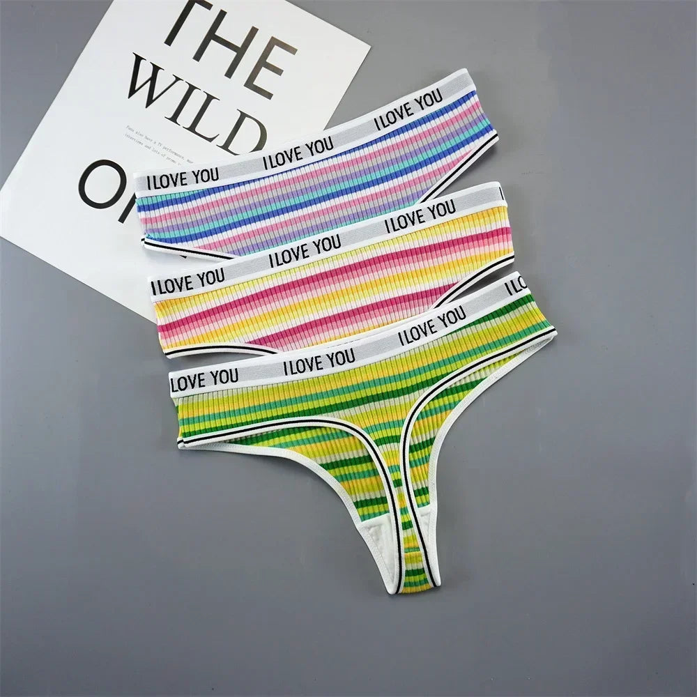 INTIMO SECRETS 3PCS Cotton Thongs – Soft Low-Rise G-String Underwear for Women